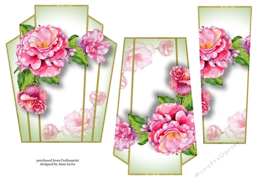 Art Deco Watercolour Stacker - Pink Roses