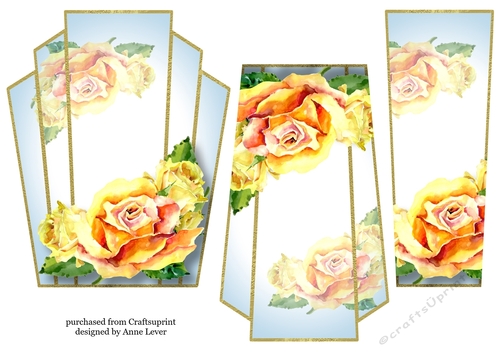 Art Deco Watercolour Stacker - Yellow Roses