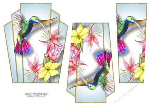 Art Deco Watercolour Stacker - Hummingbird