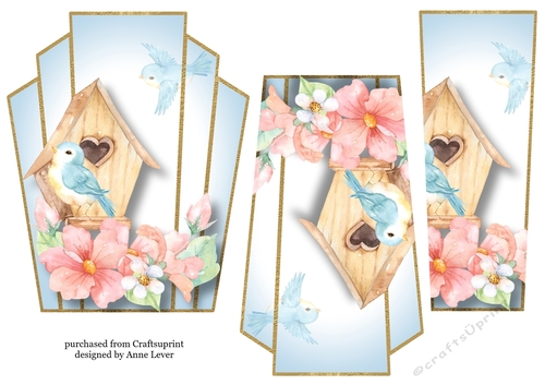 Art Deco Watercolour Stacker - Love Birds