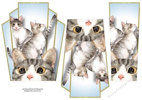 Art Deco Watercolour Stacker - Kittens