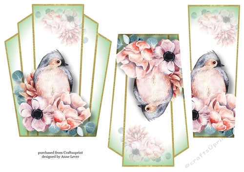 Art Deco Watercolour Stacker - Beautiful Bird 2
