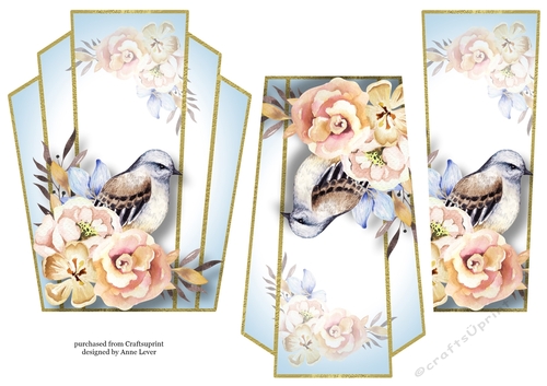 Art Deco Watercolour Stacker - Beautiful Bird 3