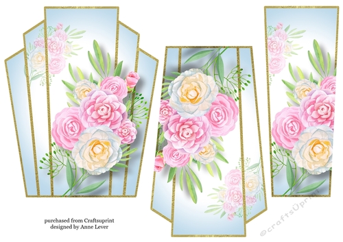 Art Deco Watercolour Stacker - Pink Camellias
