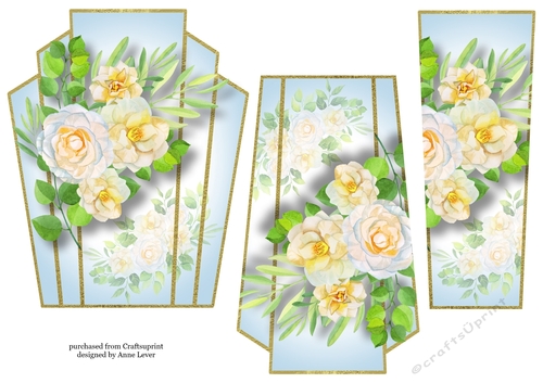Art Deco Watercolour Stacker - White Camellias