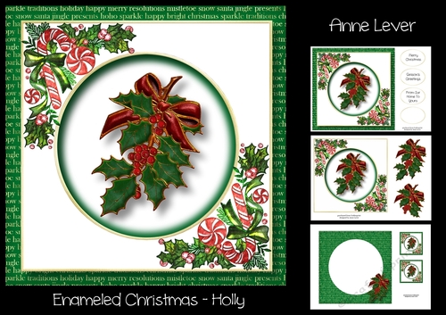 Enameled Christmas - Holly