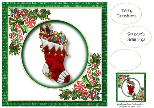Enameled Christmas - Stocking 8x8