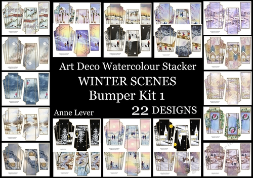 Art Deco Watercolour Stacker WINTER Scenes Bumper Kit 1