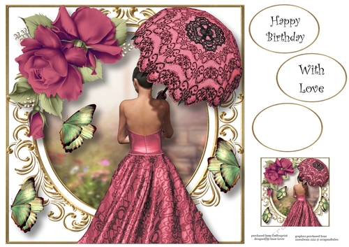 Parasol Spring In Dusky Pink 8x8