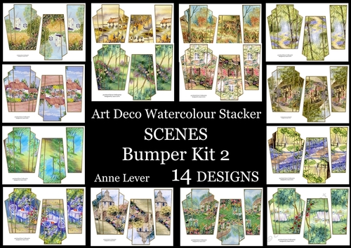 Art Deco Watercolour Stacker SCENES Bumper Kit 2