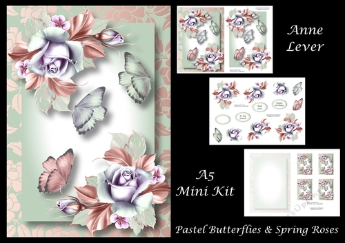 Pastel Butterflies & Spring Roses