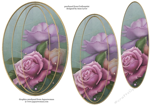 Elongated Oval Stacker - Belle Epoque Roses
