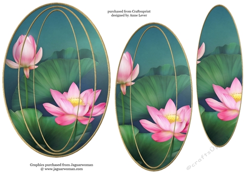 Elongated Oval Stacker - Water Garden