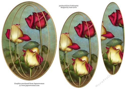 Elongated Oval Stacker - New Summer Roses