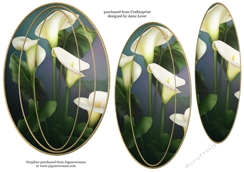 Elongated Oval Stacker - White Callas