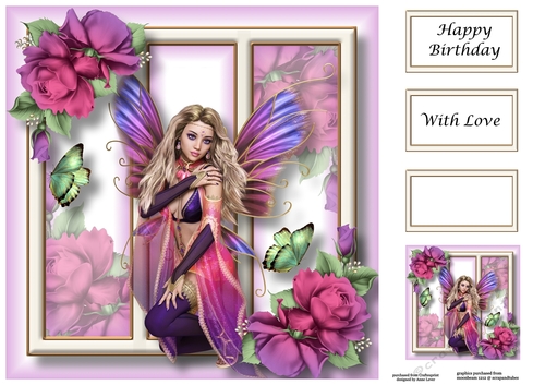 Fabulous Fairy - Pink & Purple 8x8