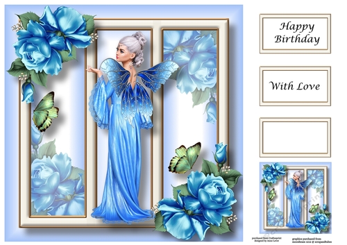 Fabulous Fairy - Bright Blue 8x8