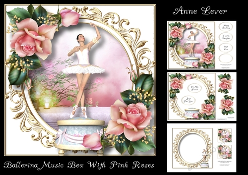 Ballerina Music Box With Pink Roses
