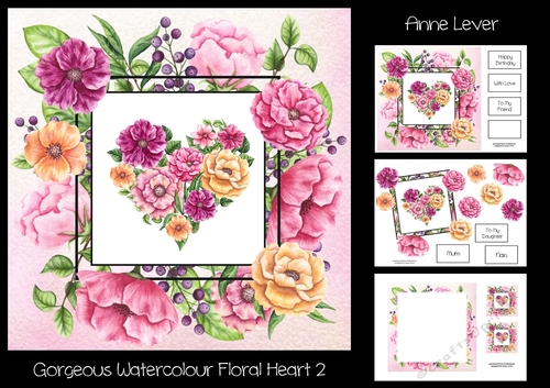 Gorgeous Watercolour Floral Heart 2