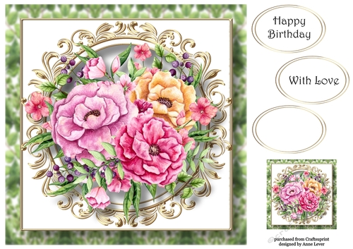 Meadow Flowers Bouquet 3 8x8
