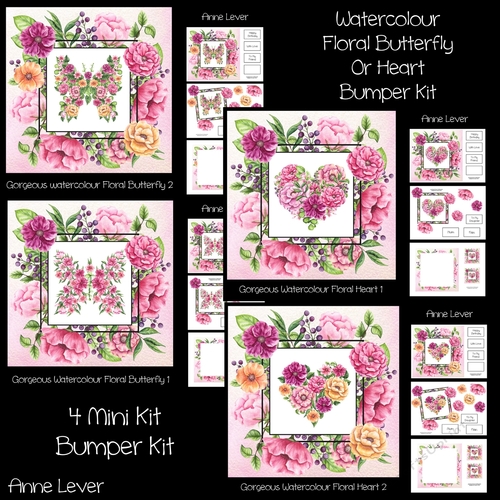 Watercolour Floral Butterfly Or Heart Bumper Kit