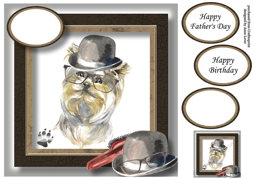 Dapper Dog For Fathers Day - Yorkshire Terrier 8x8