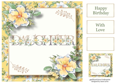 Pretty Yellow Spring Flowers - Daughter 8x8