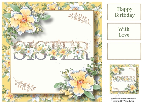 Pretty Yellow Spring Flowers - Sister 8x8