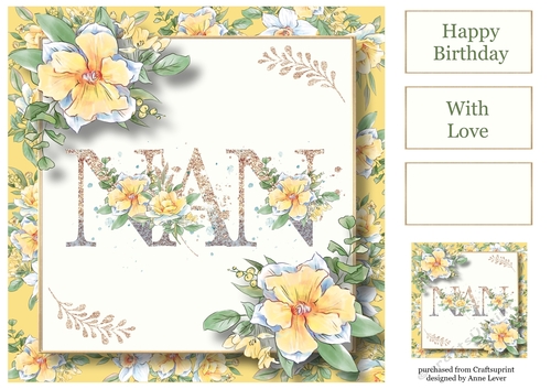 Pretty Yellow Spring Flowers - Nan 8x8