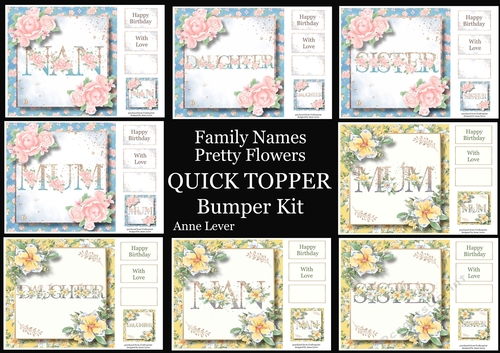 Family Names Pretty Flowers QUICK TOPPER Bumper Kit