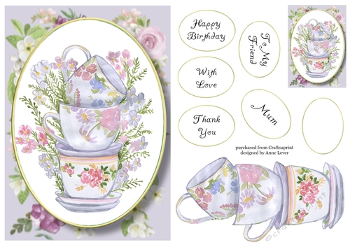 Stack Of Teacups A5