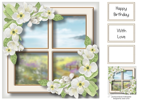 Wonderful Wildflower Window  - White 8x8