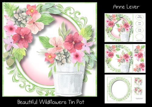 Beautiful Wildflowers Tin Pot