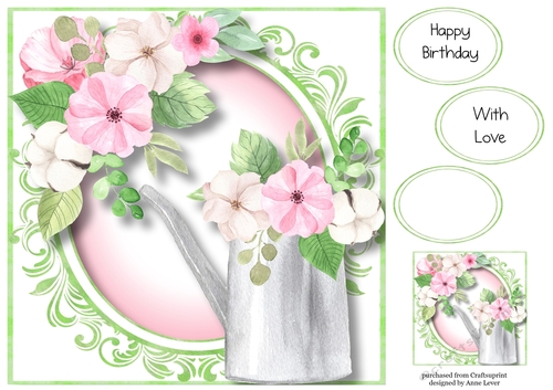 Beautiful Wildflowers Watering Can 8x8