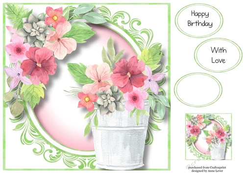 Beautiful Wildflowers Tin Pot 8x8