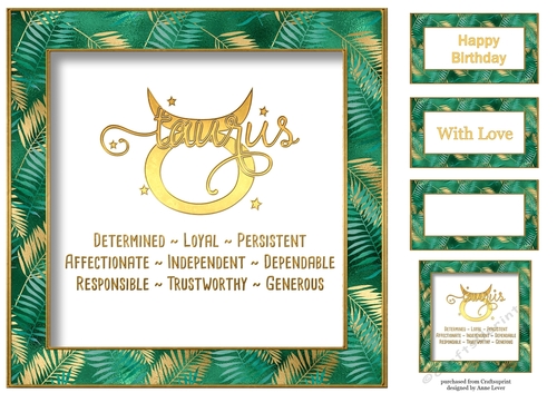 Taurus - Zodiac Traits Jade & Gold