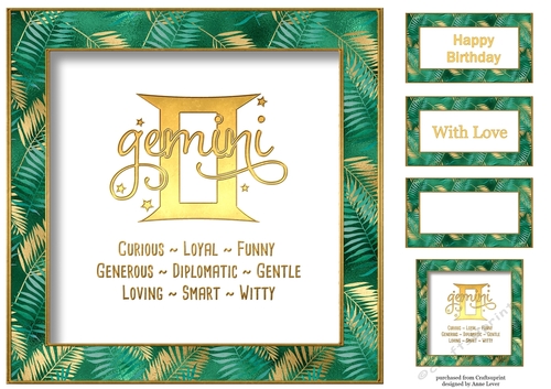 Gemini - Zodiac Traits Jade & Gold