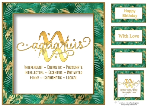 Aquarius - Zodiac Traits Jade & Gold