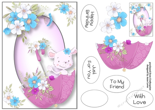 Floral Brolly Mouse A5