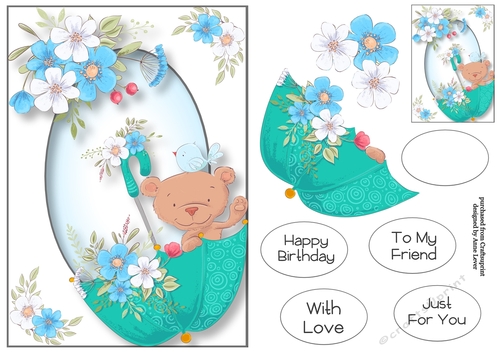 Floral Brolly Teddy A5