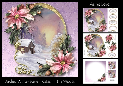 Arched Winter Scene - Cabin In The Woods