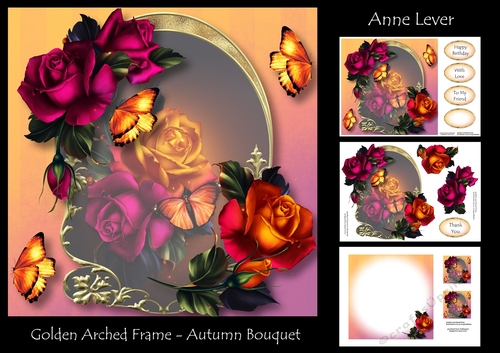 Golden Arched Frame - Autumn Bouquet