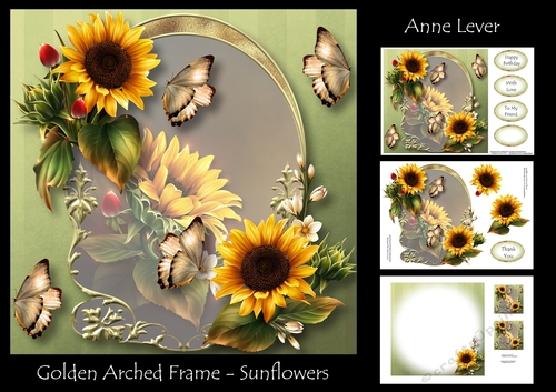 Golden Arched Frame - Sunflowers