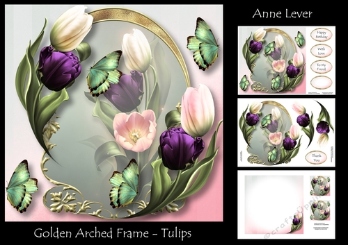 Golden Arched Frame - Tulips