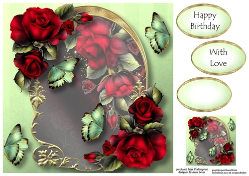 Golden Arched Frame - Drama Roses 8x8