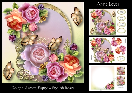 Golden Arched Frame - English Roses