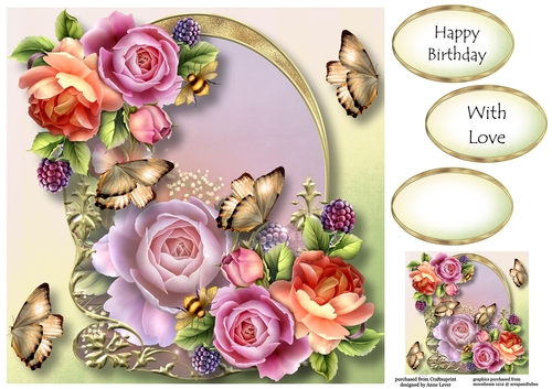 Golden Arched Frame - English Roses 8x8