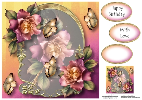 Golden Arched Frame - Peach Melba Roses 8x8