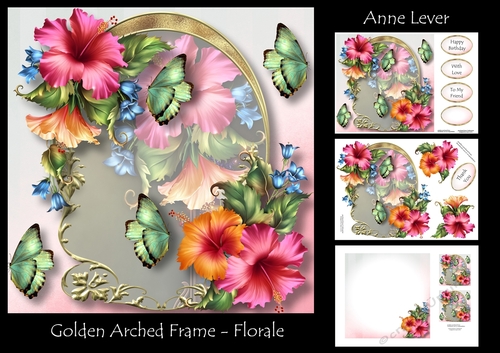 Golden Arched Frame - Florale