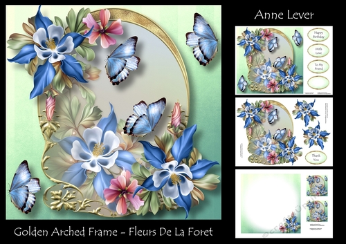 Golden Arched Frame - Fleurs De La Foret